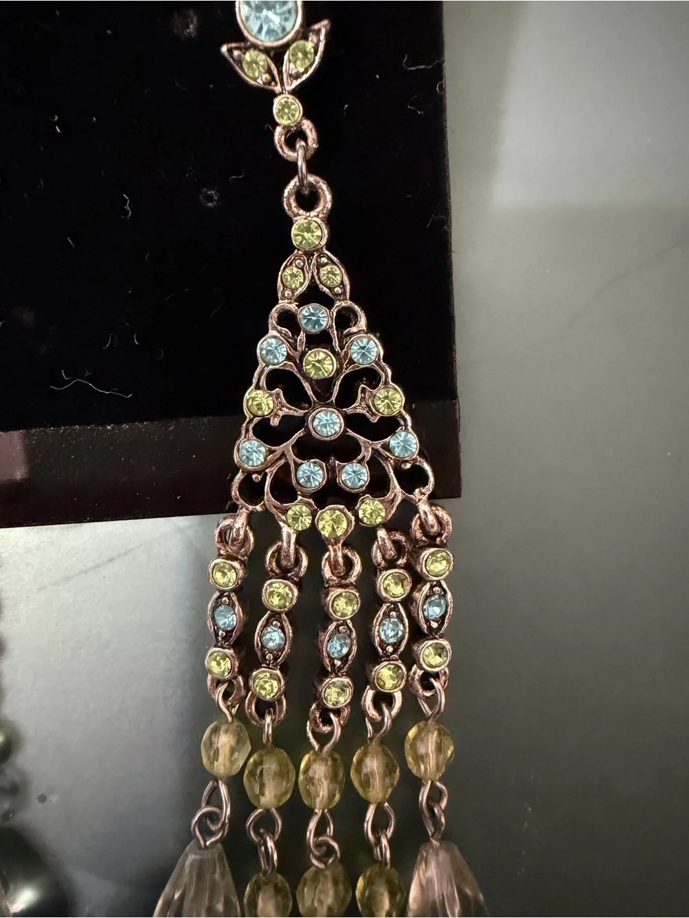 Swarovski 14KT Gold Tone Crystal Chandelier Earrings.